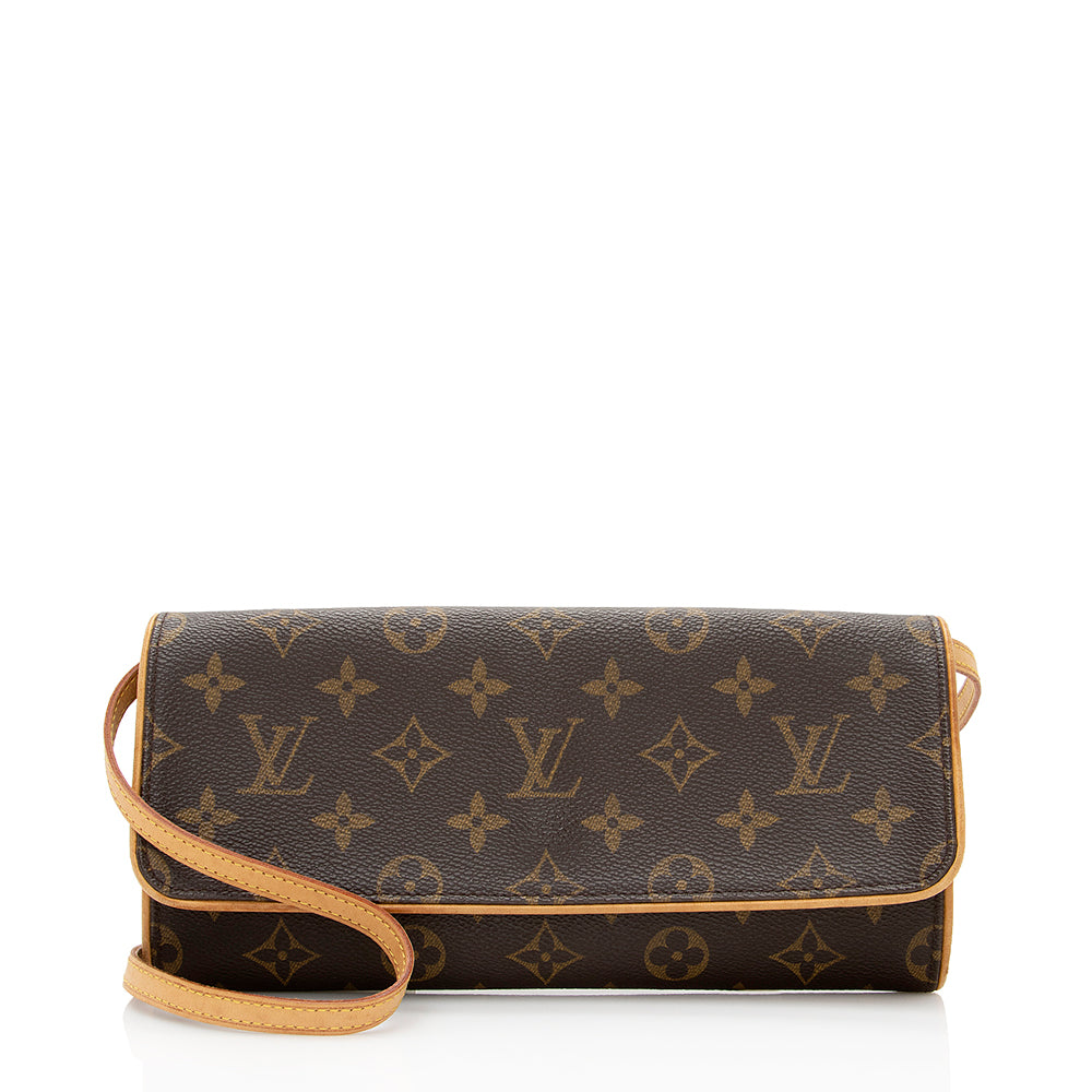 Louis Vuitton Vintage Monogram Canvas Pochette Twin GM Shoulder Bag (SHF-20792)