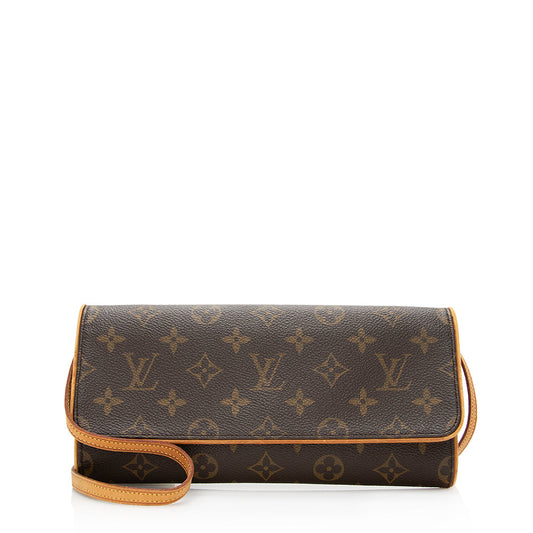 Louis Vuitton Vintage Monogram Canvas Pochette Twin GM Shoulder Bag (SHF-20796)