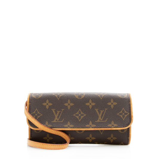 Louis Vuitton Vintage Monogram Canvas Pochette Twin PM Shoulder Bag (SHF-19641)
