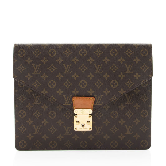 Louis Vuitton Vintage Monogram Canvas Porte Documents Senateur Clutch