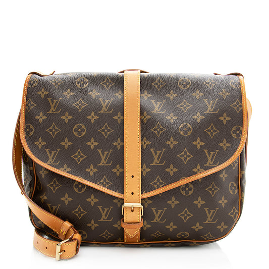Louis Vuitton Vintage Monogram Canvas Saumur 35 Messenger Bag (SHF-19489)