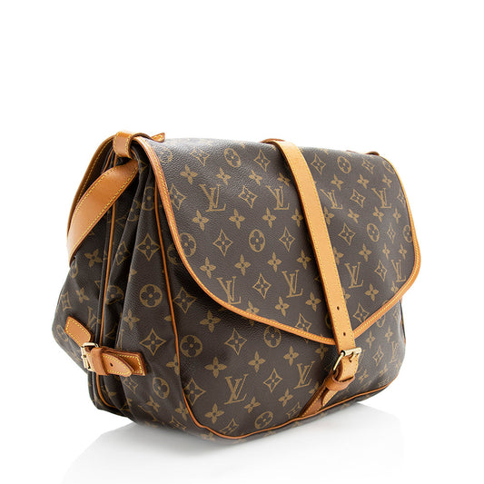 Louis Vuitton Vintage Monogram Canvas Saumur 35 Messenger Bag (SHF-19489)