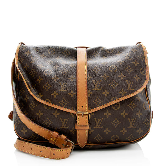 Louis Vuitton Vintage Monogram Canvas Saumur 35 Messenger Bag (SHF-19530)