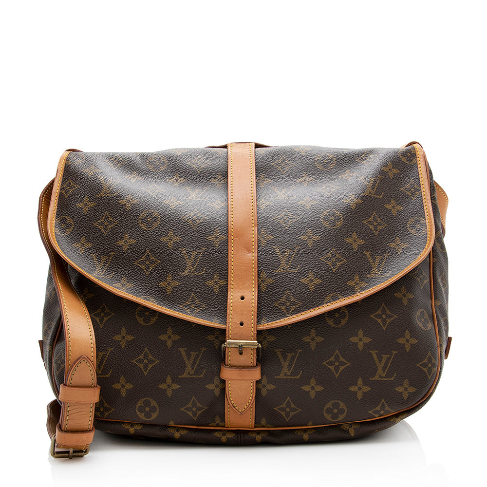 Louis Vuitton Vintage Monogram Canvas Saumur 35 Messenger Bag (SHF-20858)