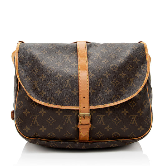 Louis Vuitton Vintage Monogram Canvas Saumur 35 Messenger Bag (SHF-21214)