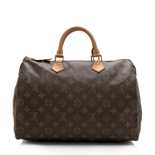 Louis Vuitton Vintage Monogram Canvas Speedy 35 Satchel (SHF-16148)