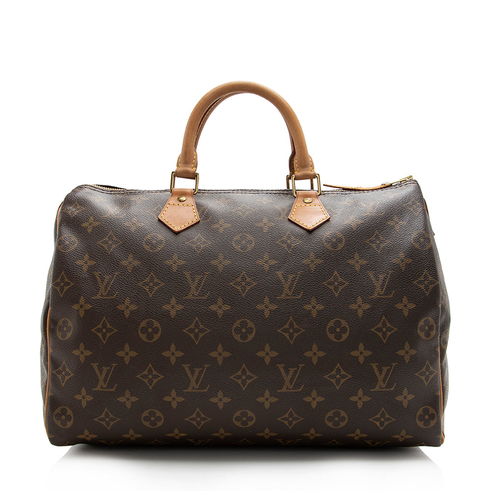 Louis Vuitton Vintage Monogram Canvas Speedy 35 Satchel (SHF-16148)