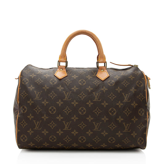 Louis Vuitton Vintage Monogram Canvas Speedy 35 Satchel -  (SHF-19333)