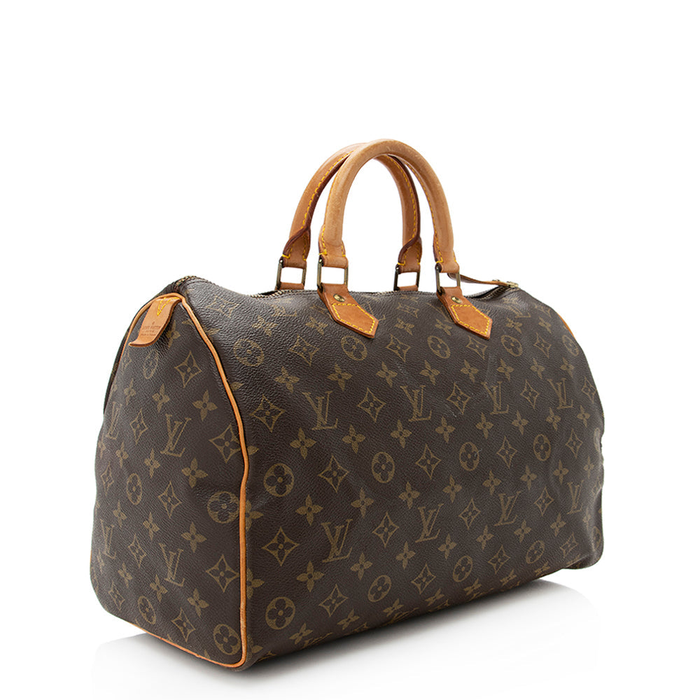 Louis Vuitton Vintage Monogram Canvas Speedy 35 Satchel -  (SHF-19333)