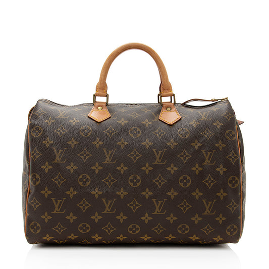 Louis Vuitton Vintage Monogram Canvas Speedy 35 Satchel -  (SHF-19304)