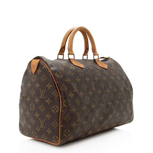Louis Vuitton Vintage Monogram Canvas Speedy 35 Satchel -  (SHF-19304)