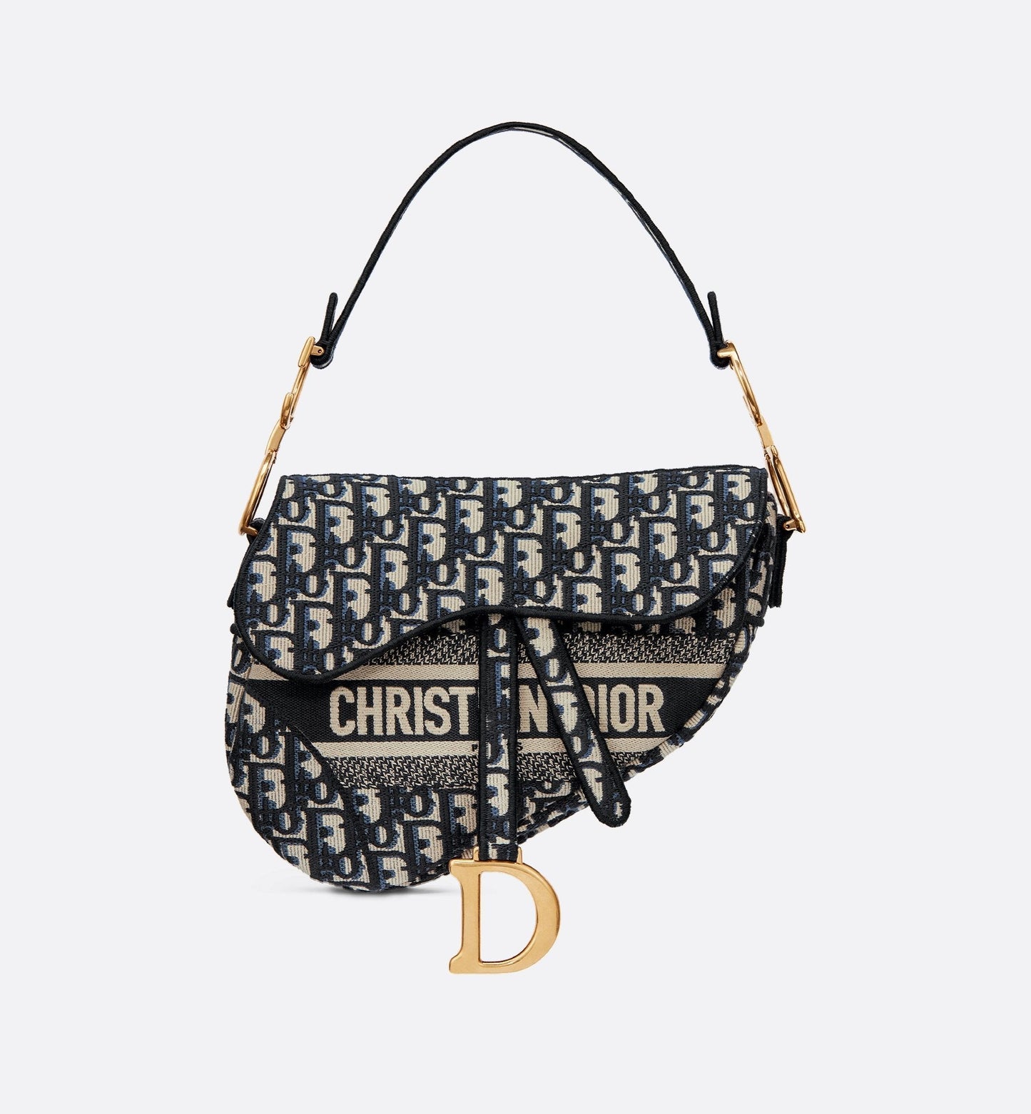 Saddle Bag Blue Luxury Dior Oblique Embroidery