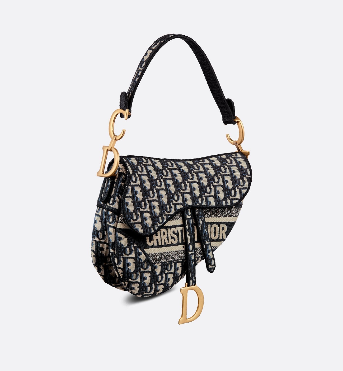 Saddle Bag Blue Luxury Dior Oblique Embroidery