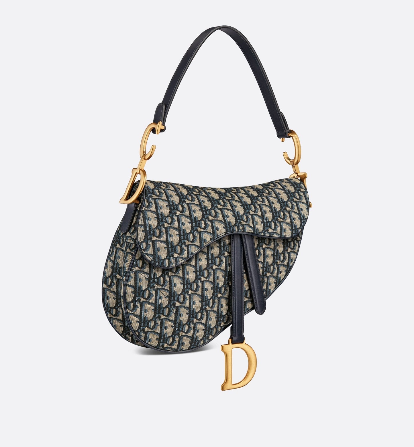 Saddle Bag With Strap Blue Luxury Dior Oblique Jacquard