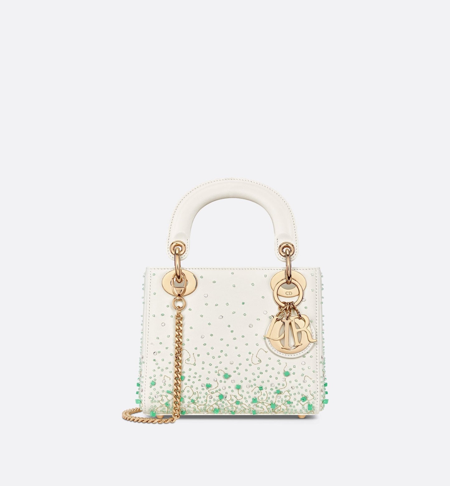 Mini Lady Luxury Dior Bag Calfskin With Green Embroidered Gradient