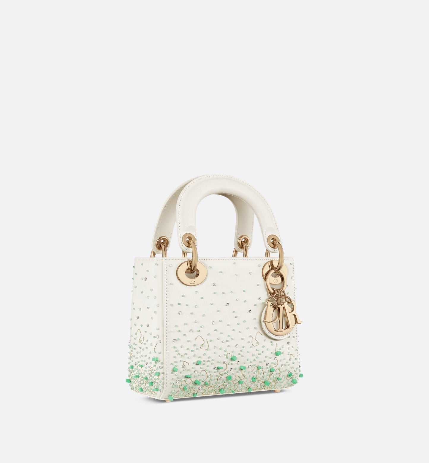 Mini Lady Luxury Dior Bag Calfskin With Green Embroidered Gradient