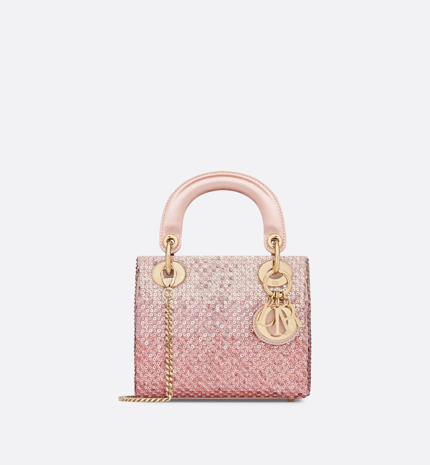 Mini Lady Luxury Dior Bag Satin Embroidered With Pink Sequins With Gradient Effect
