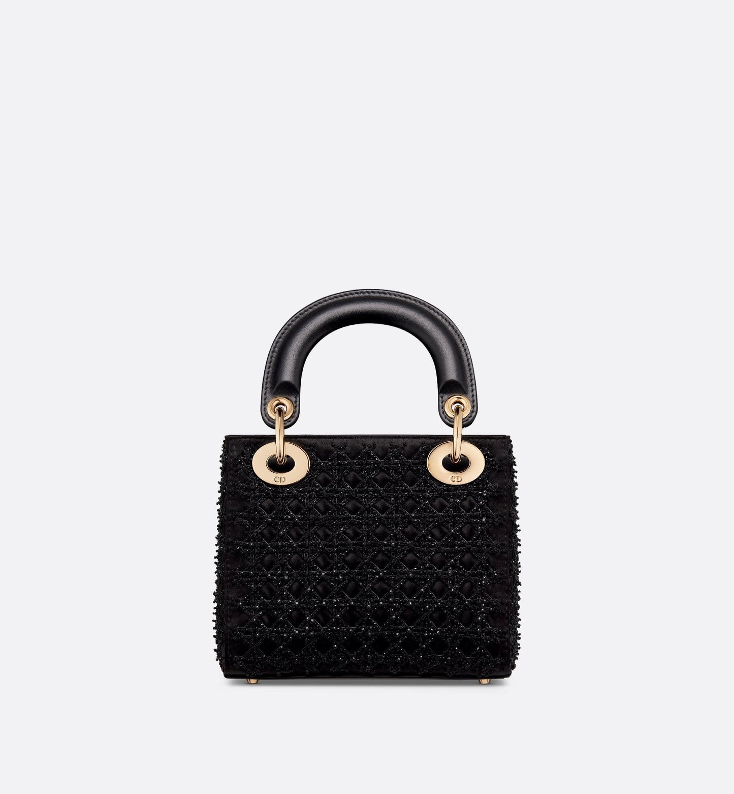Mini Lady Luxury Dior Bag Black Satin Embroidered With Beaded Cannage Motif