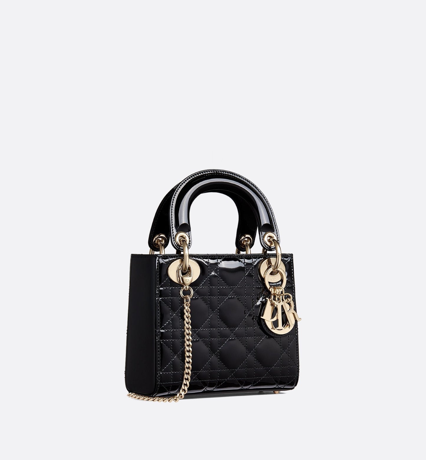 Mini Lady Luxury Dior Bag Black Patent Cannage Calfskin