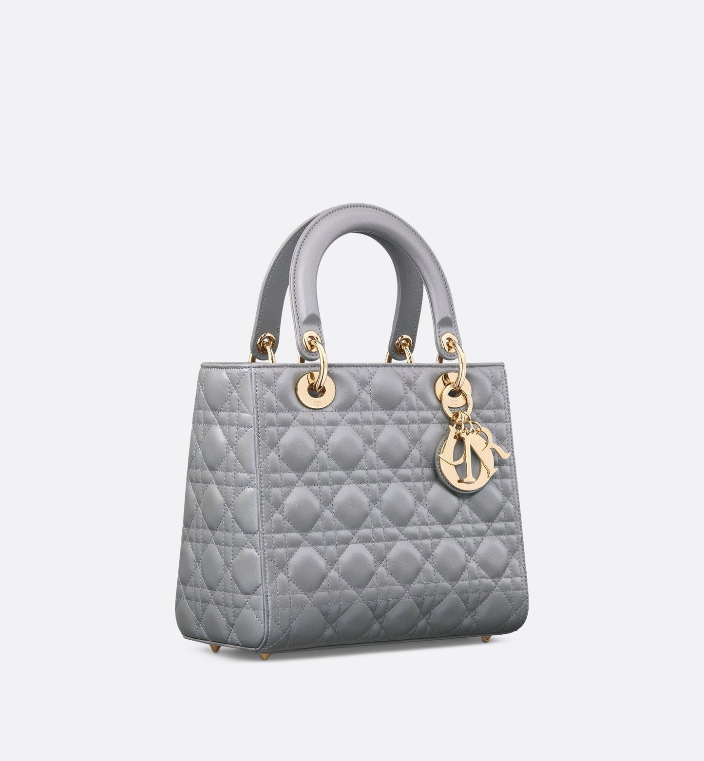 Medium Lady Luxury Dior Bag Opaline Gray Pearlescent Cannage Lambskin