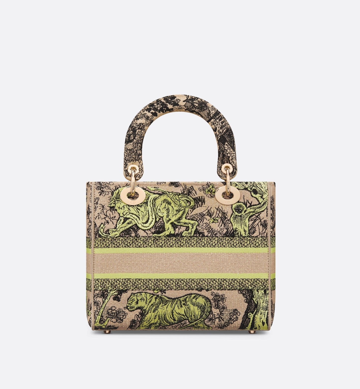 Medium Luxury Dioriviera Lady D-Lite Bag Raffia With Lemon Yellow Toile De Jouy Sauvage Embroidery