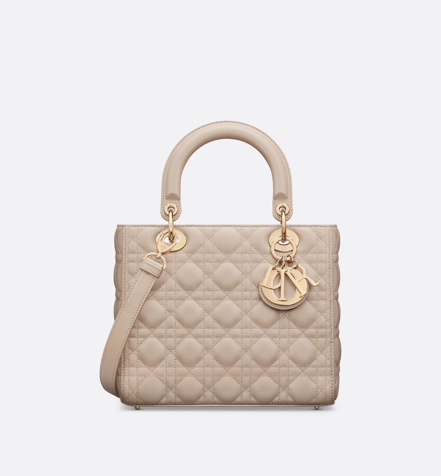 Medium Lady Luxury Dior Bag Powder Beige Cannage Lambskin