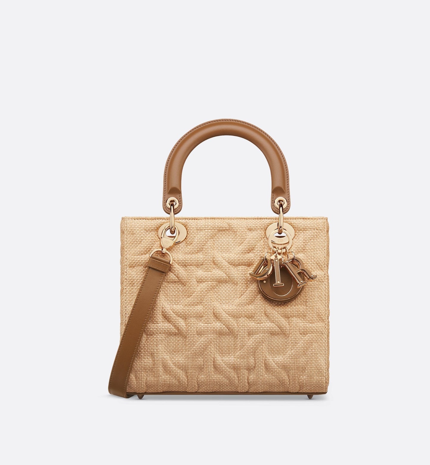Medium Lady Luxury Dior Bag Beige Graphic Cannage Raffia