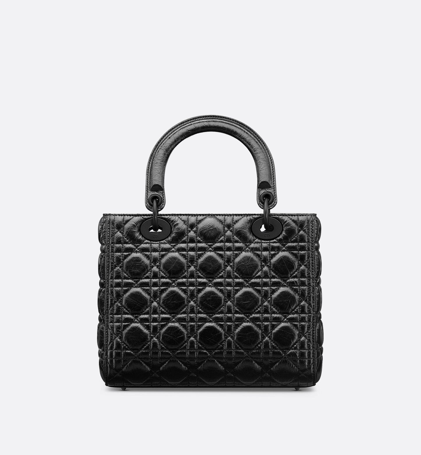 Medium Lady Luxury Dior Bag Black Crinkled Cannage Calfskin