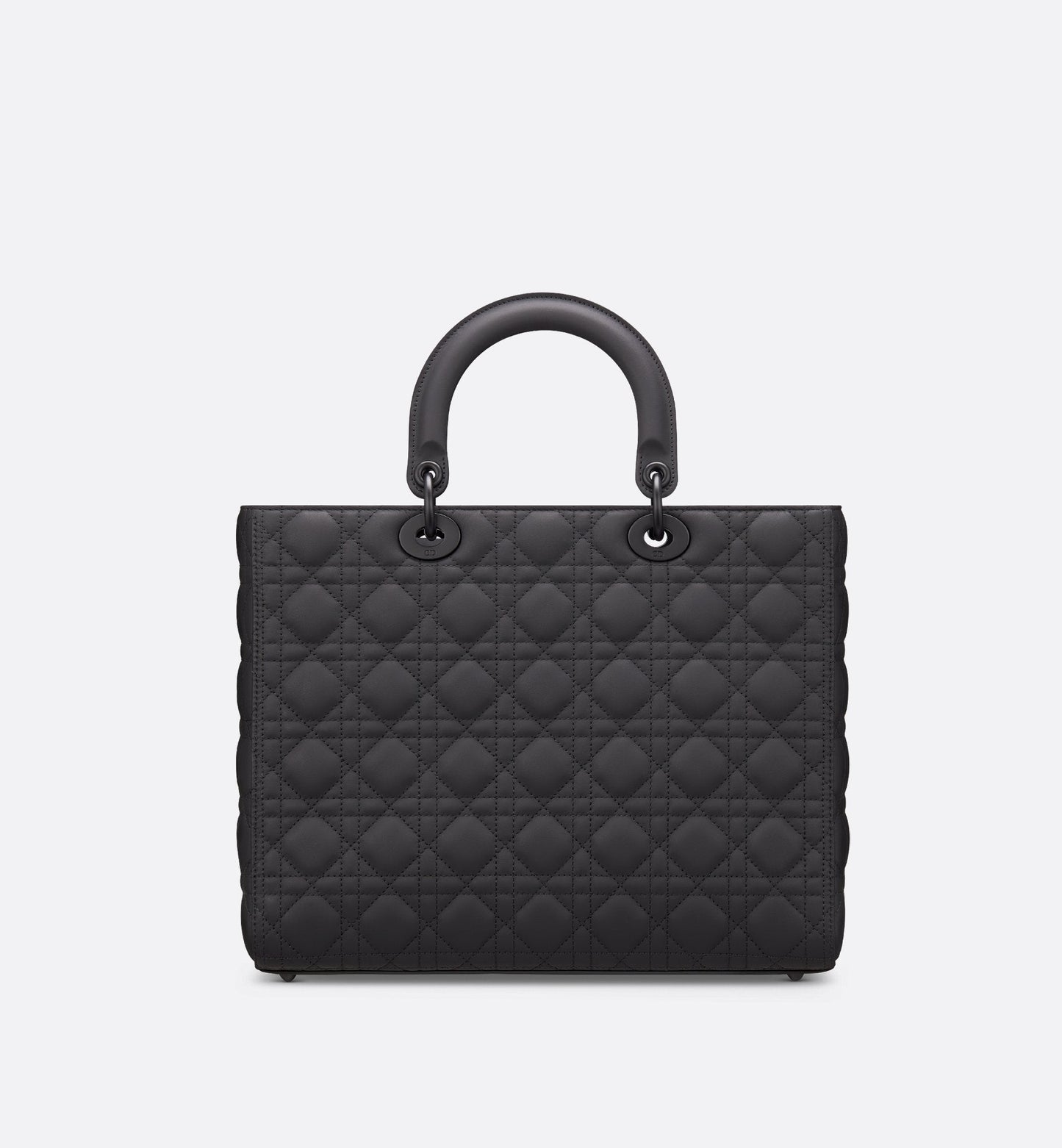 Large Lady Luxury Dior Bag Black Ultramatte Cannage Calfskin
