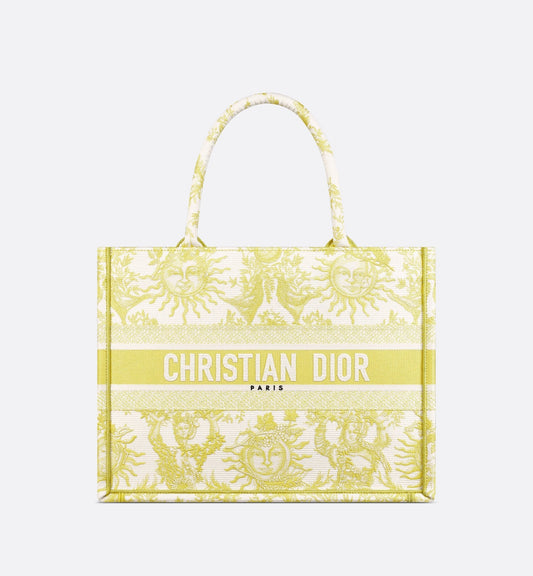 Medium Luxury Dioriviera Luxury Dior Book Tote Lemon Yellow Toile De Jouy Soleil Embroidery