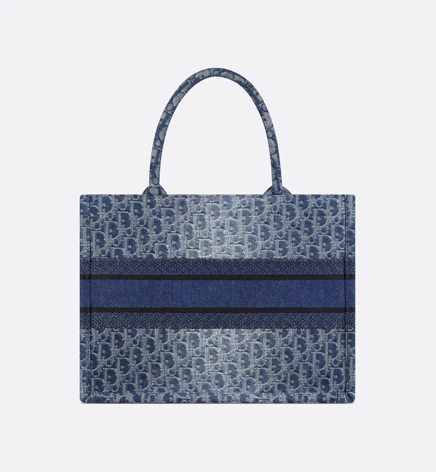 Medium Luxury Dior Book Tote Blue Denim Luxury Dior Oblique Jacquard