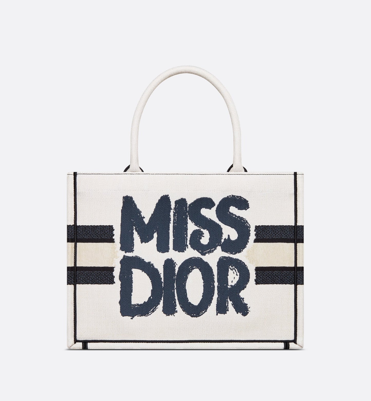 Medium Luxury Dior Book Tote White And Blue Miss Luxury Dior Graffiti Embroidery