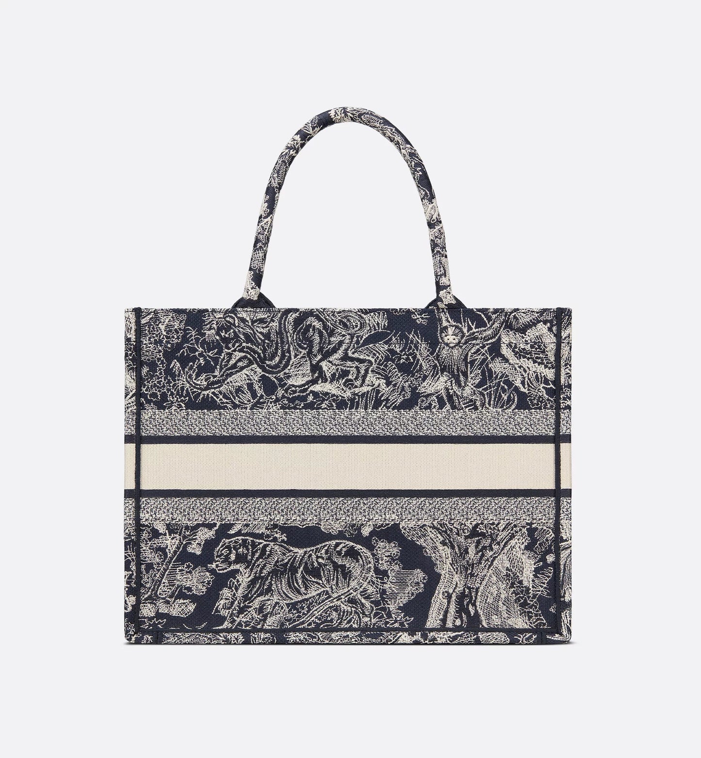 Medium Luxury Dior Book Tote Blue and Ecru Toile de Jouy Reverse Embroidery