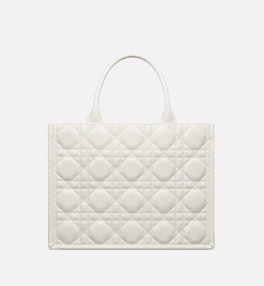 Medium Luxury Dior Book Tote Latte Macrocannage Calfskin