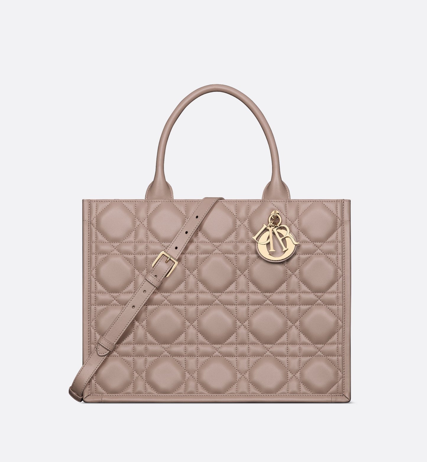 Medium Luxury Dior Book Tote Warm Taupe Macrocannage Calfskin (36.5 X 28 X 16.5 Cm)