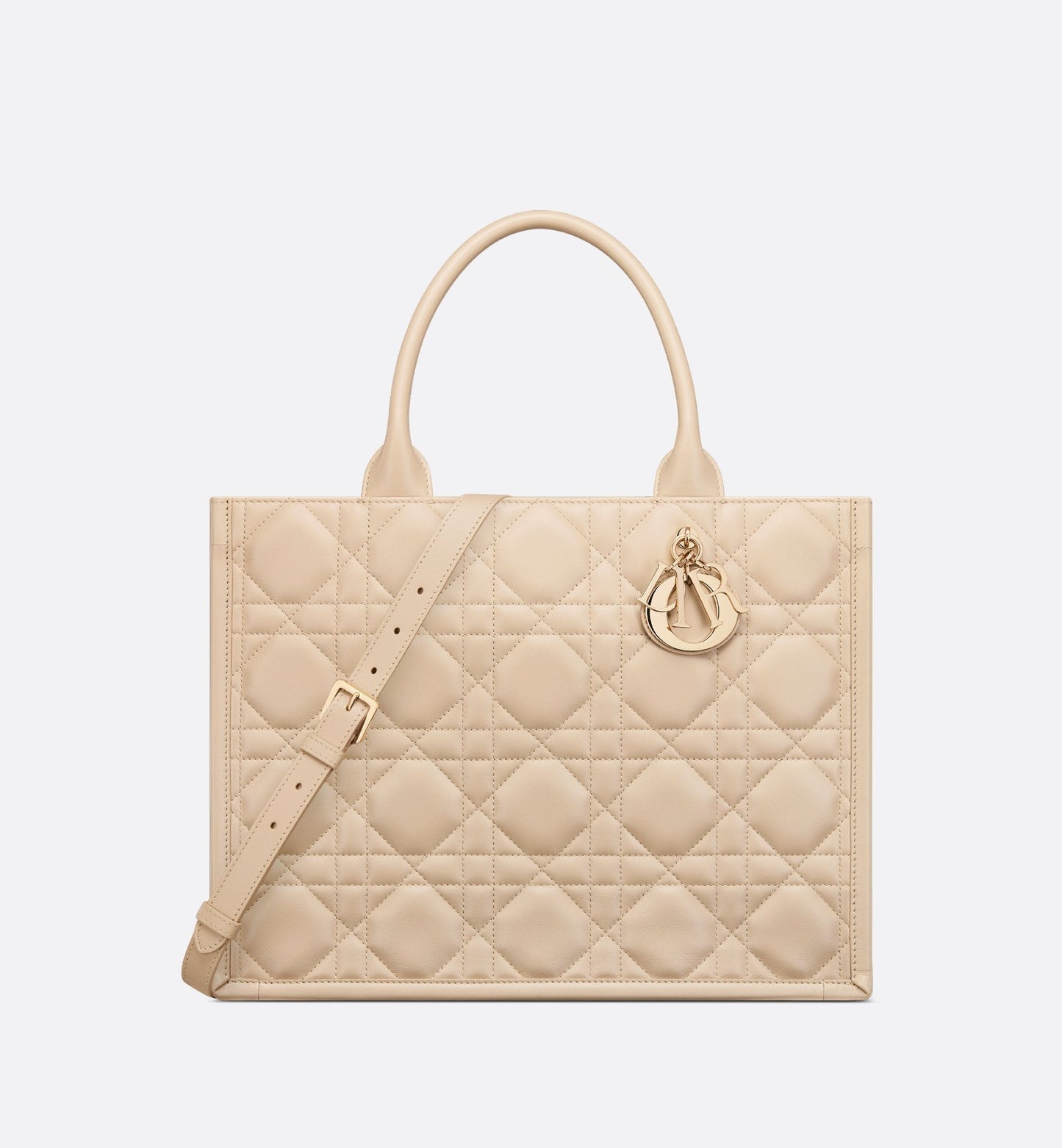 Medium Luxury Dior Book Tote Powder Beige Macrocannage Calfskin
