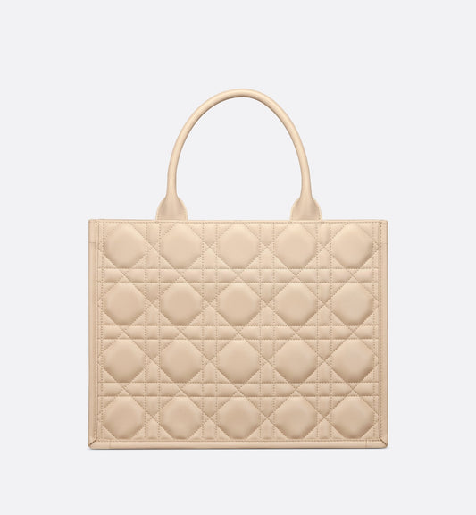 Medium Luxury Dior Book Tote Powder Beige Macrocannage Calfskin
