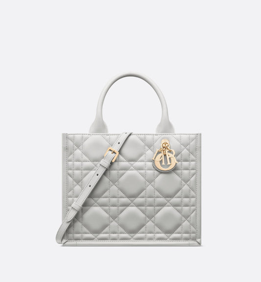 Small Luxury Dior Book Tote Cloud Gray Macrocannage Calfskin
