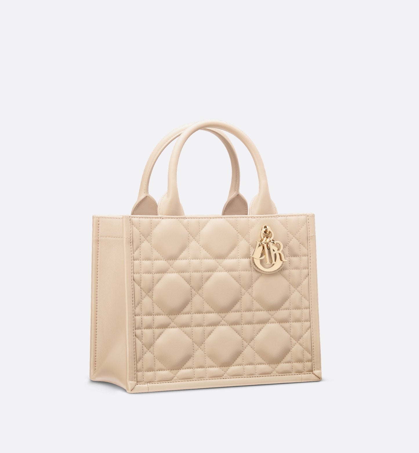 Small Luxury Dior Book Tote Powder Beige Macrocannage Calfskin
