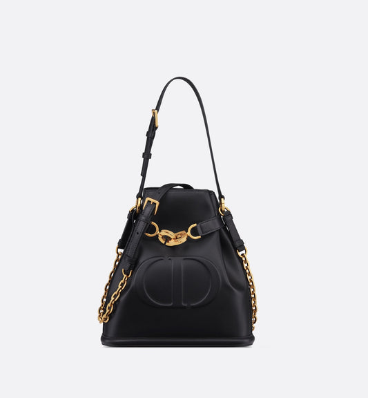 Medium C Est Luxury Dior Bag Black Cd-Embossed Calfskin