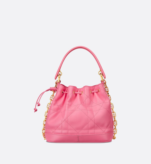 Luxury Dioriviera Small Luxury Dior Jolie Bucket Bag Candy Pink Macrocannage Lambskin