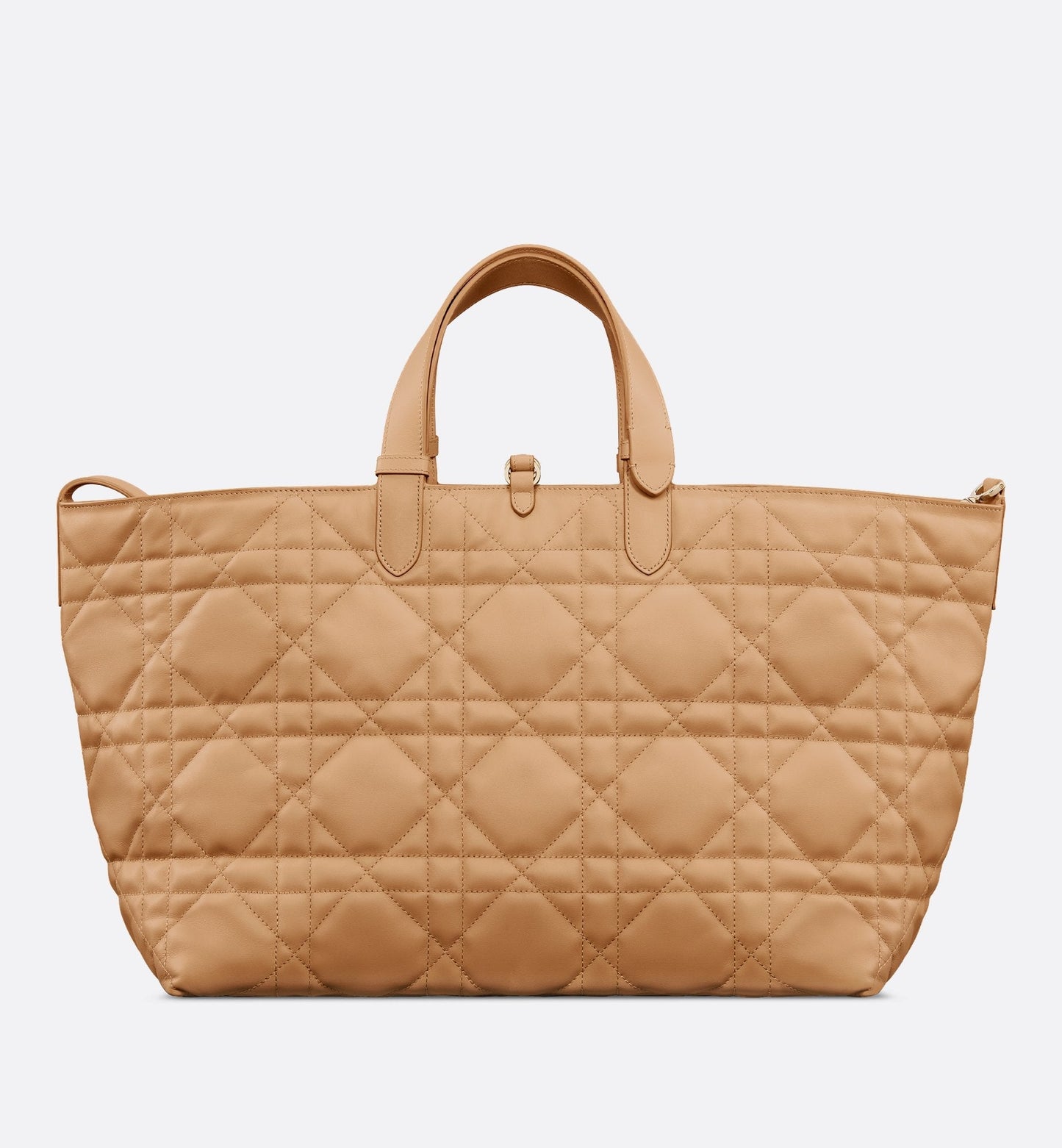 Large Luxury Dior Toujours Bag Medium Tan Macrocannage Calfskin