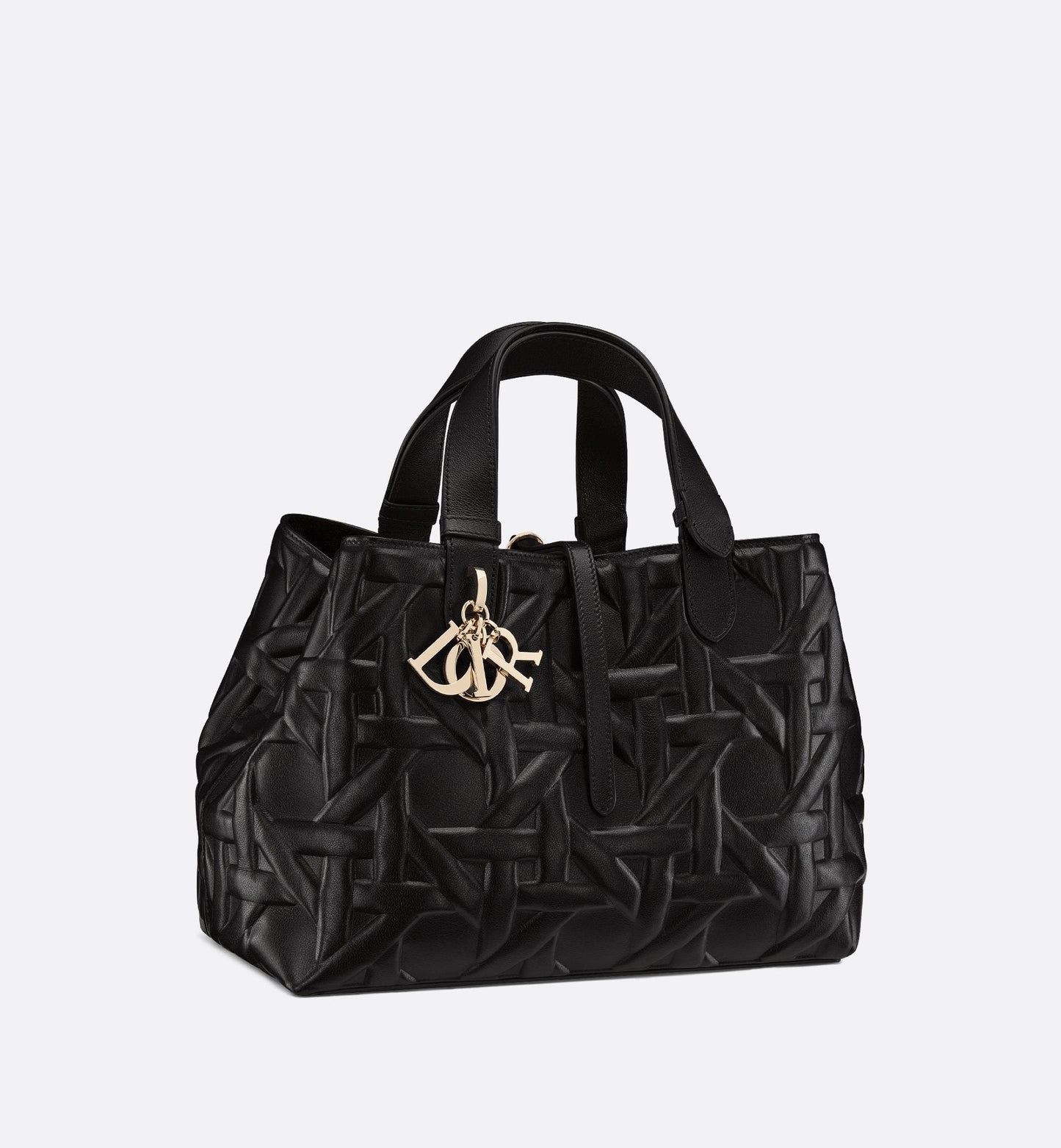 Medium Luxury Dior Toujours Bag Black Graphic Cannage Calfskin