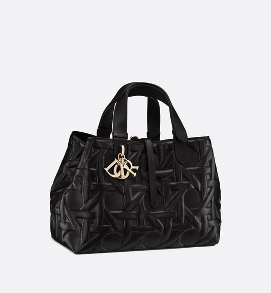 Medium Luxury Dior Toujours Bag Black Graphic Cannage Calfskin