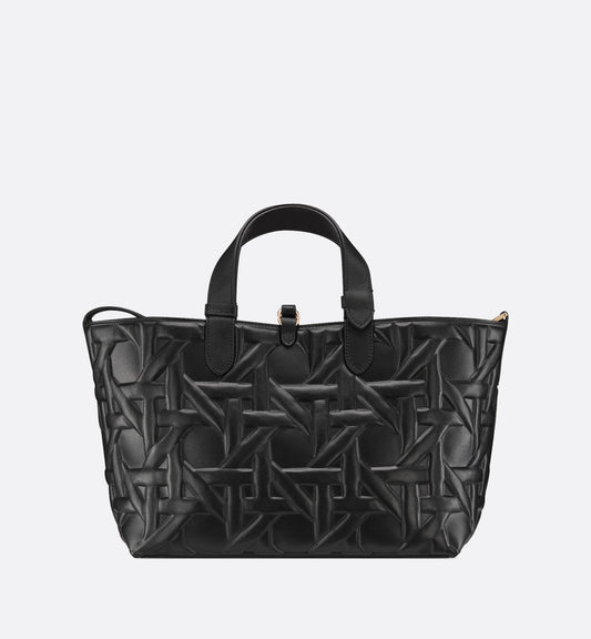 Medium Luxury Dior Toujours Bag Black Graphic Cannage Calfskin