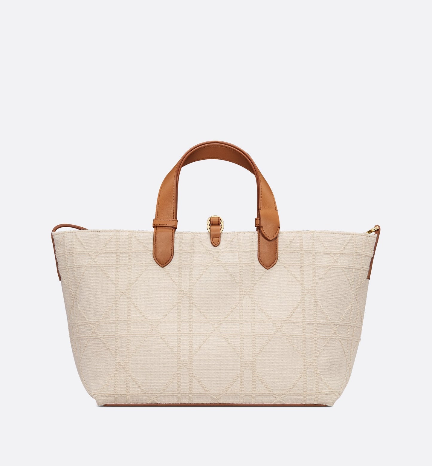 Medium Luxury Dior Toujours Bag Beige Macrocannage Pibiones-Woven Cotton