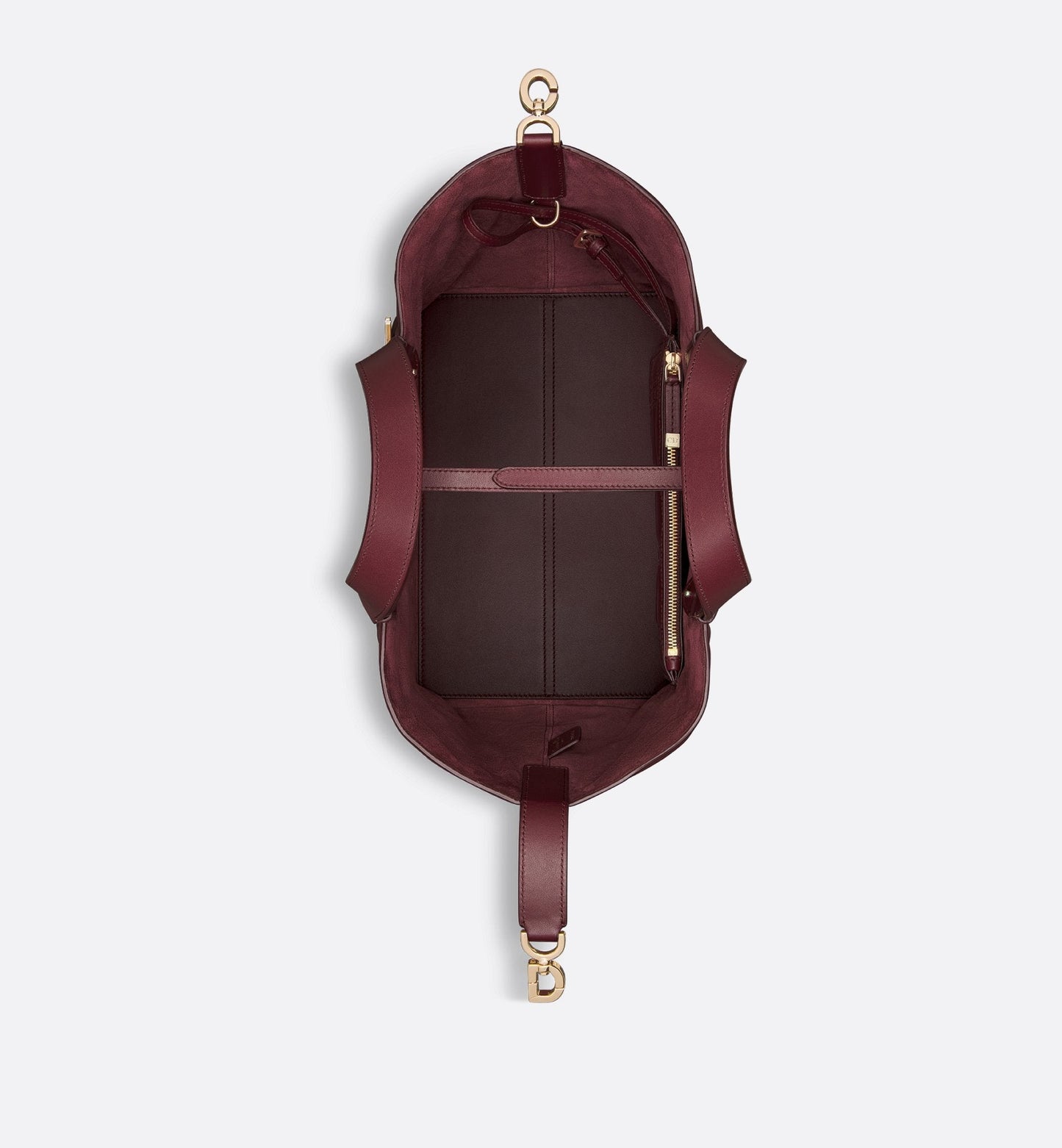 Medium Luxury Dior Toujours Bag Burgundy Macrocannage Calfskin