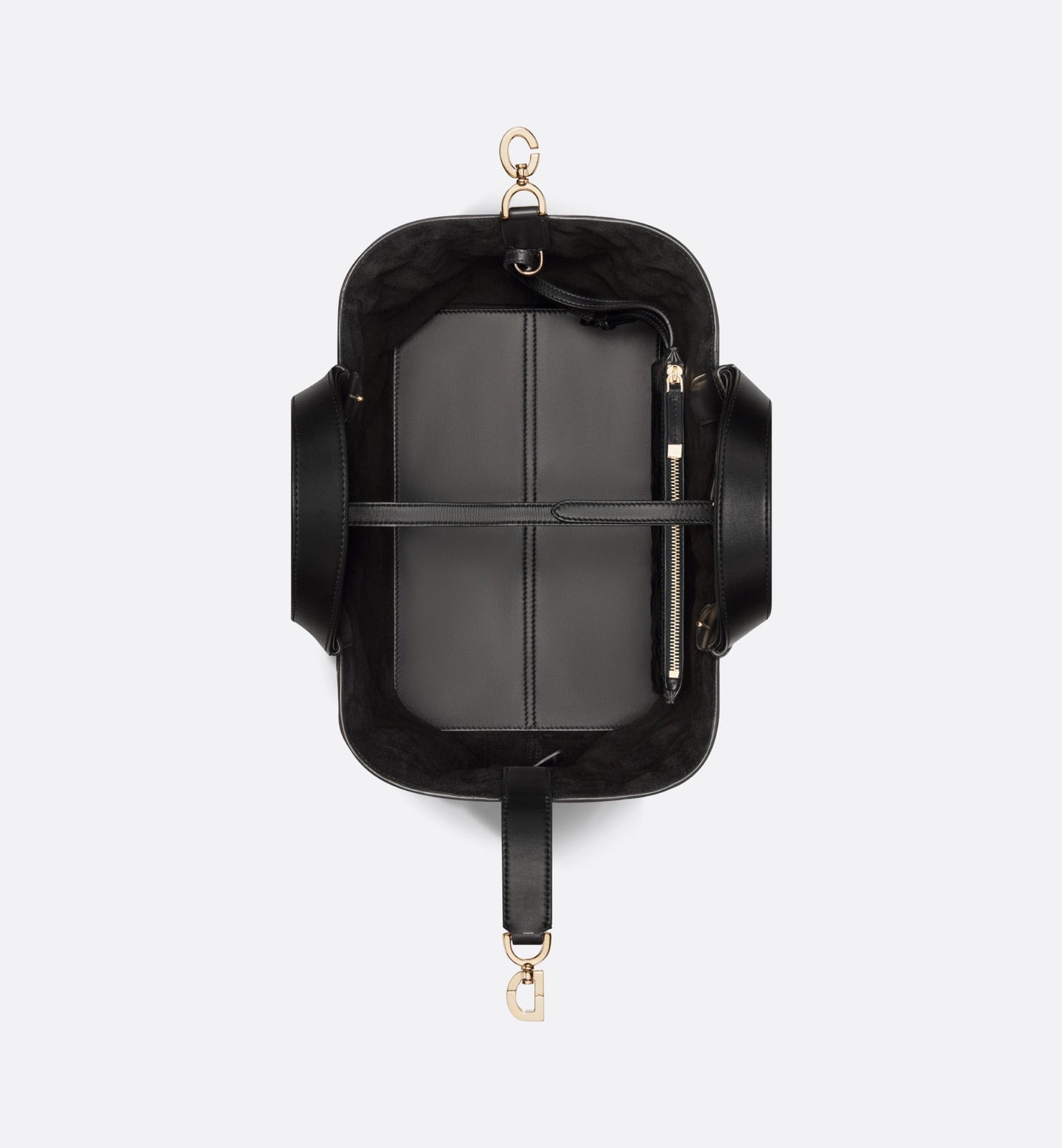 Medium Luxury Dior Toujours Bag Black Macrocannage Calfskin