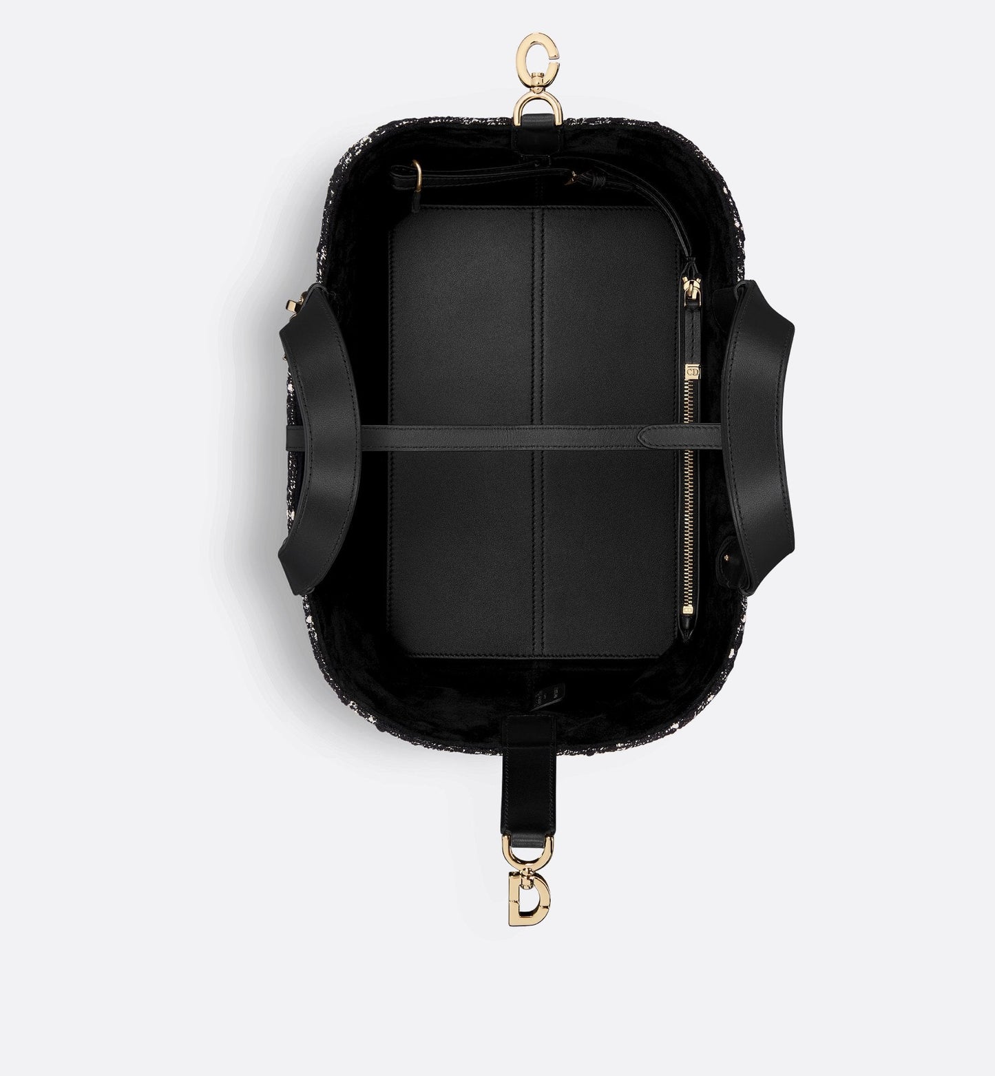 Medium Luxury Dior Toujours Bag Black Cannage Tweed