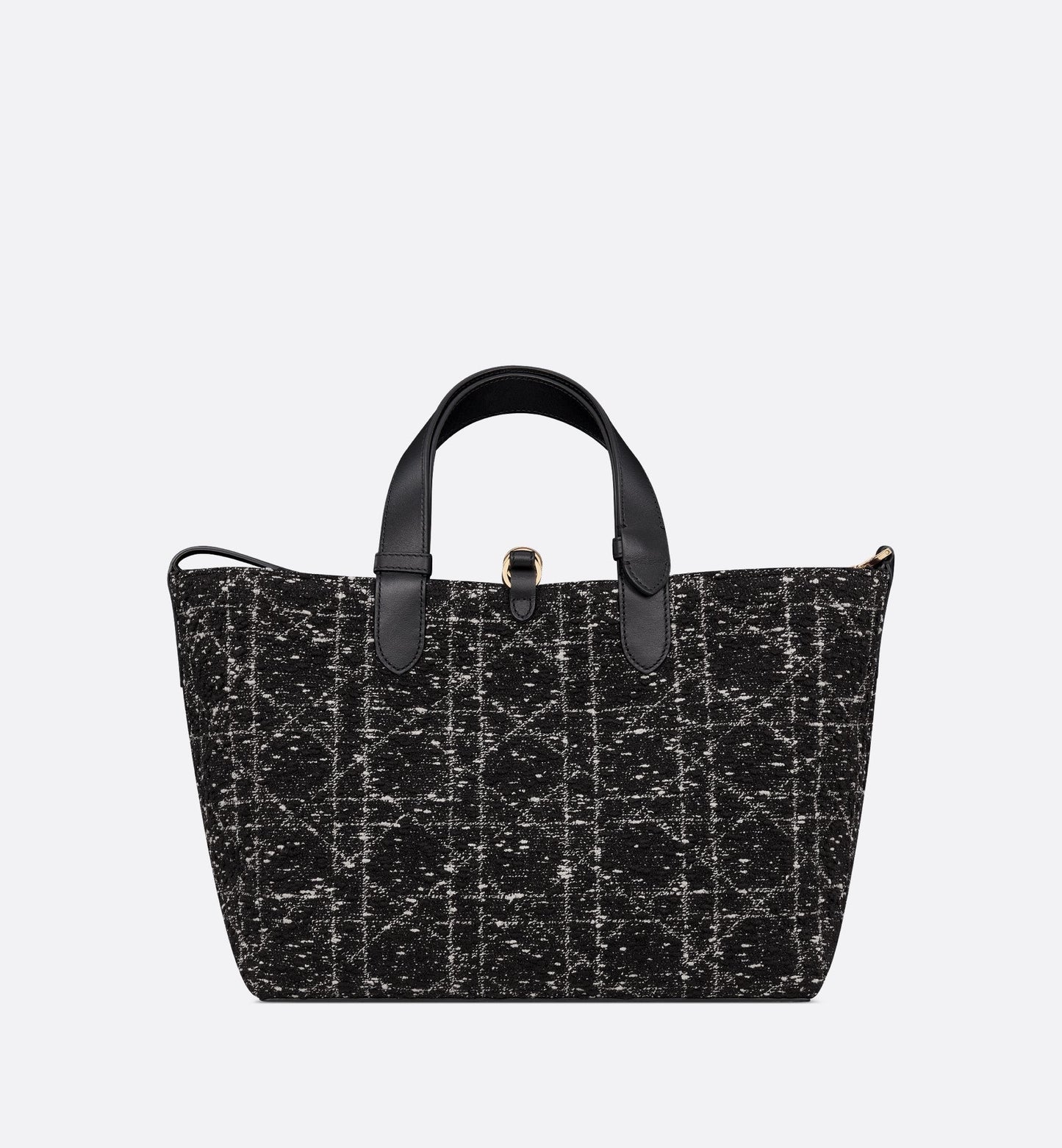 Medium Luxury Dior Toujours Bag Black Cannage Tweed